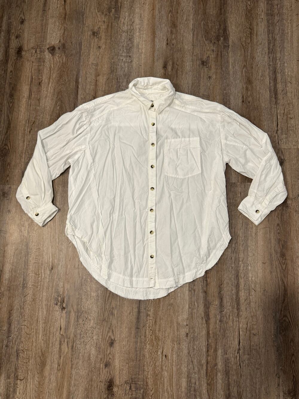 Free People Women’s Happy Hour Solid Poplin Top Size Small